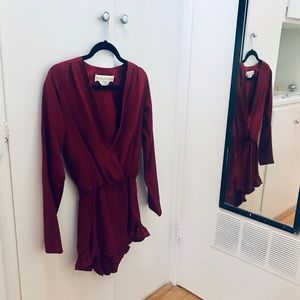 Stone Cold Fox ▪️ Burgundy Silk Love Romper